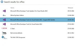 Search "office" on WebPI
