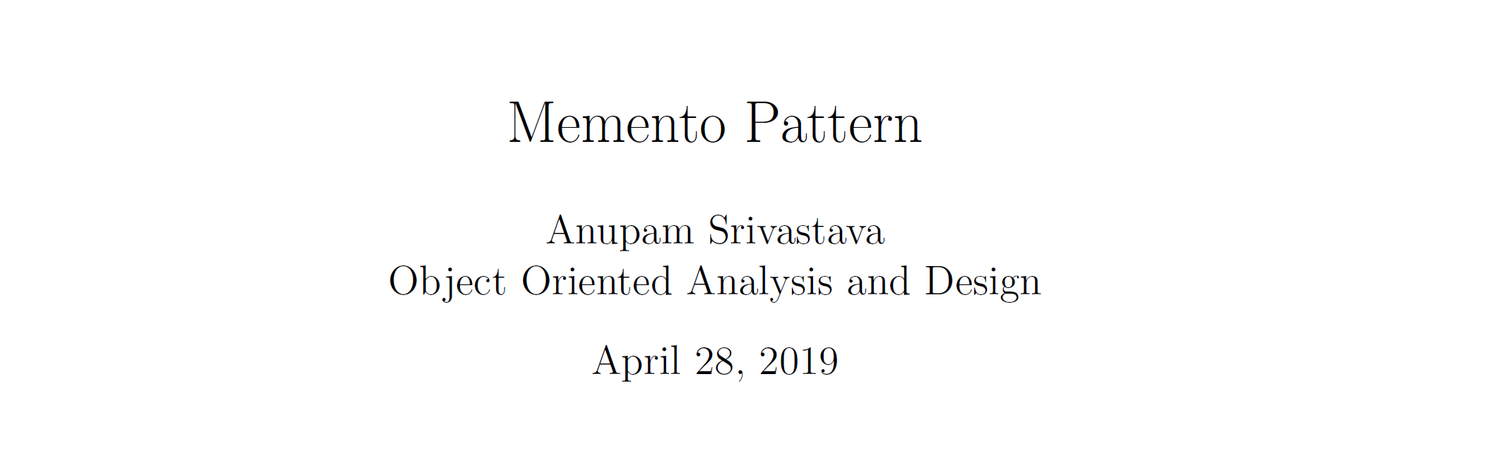 Memento Pattern