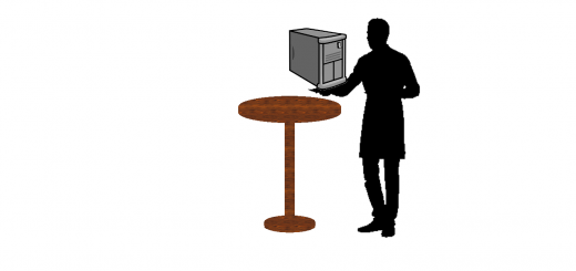 A waiter putting a server on table