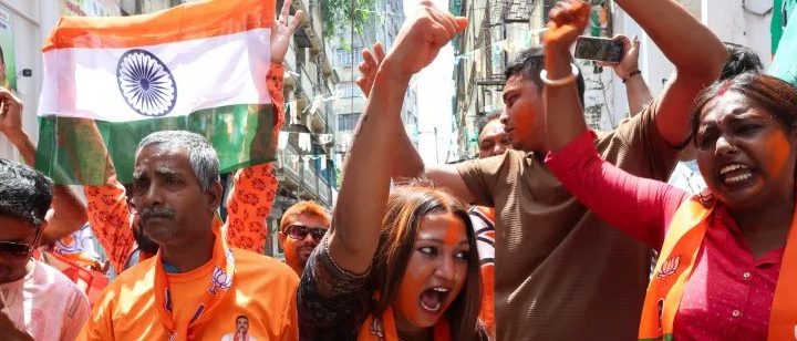 Bengalis celerbrating BJP win